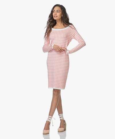 Josephine & Co Lianne Knitted Dress - Check Indian Pink