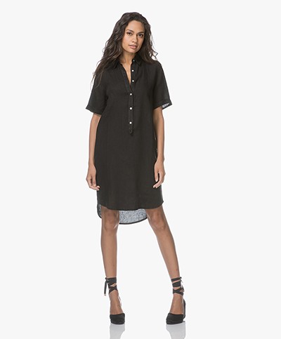 Belluna Terre Linen Shirt Dress - Black 
