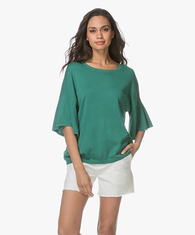 Repeat Pullover with Flared Sleeves - Green