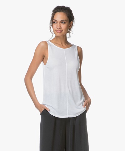Drykorn Esim Jersey Top with Low-cut Back - White