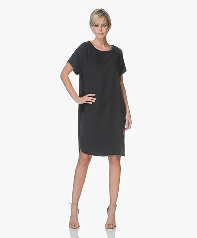 BY-BAR Silvia Tencel Dress with Buttons - Off Black