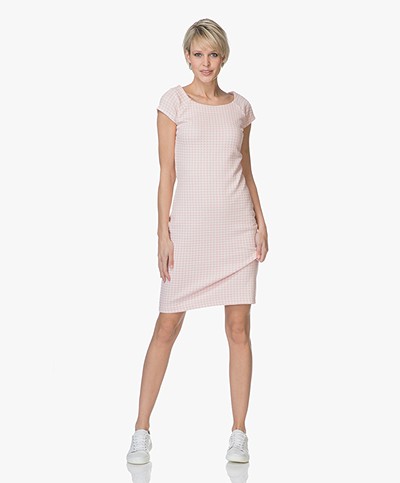 Kyra & Ko Lisa Pied-de-Poule Dress - Pink/Off-white