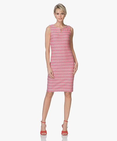 Kyra & Ko Danielle Zigzag Jersey Jacquard Dress - Pink