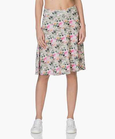 Kyra & Ko Nina Printed A-line Skirt - Khaki