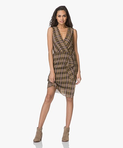 Vanessa Bruno Itana Checkered Dress Silk Blend - Safari