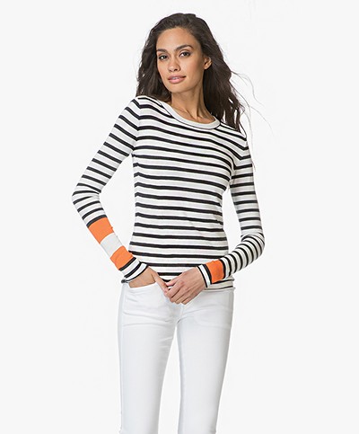 Woman By Earn Babs Striped Sweater - Navi Vari