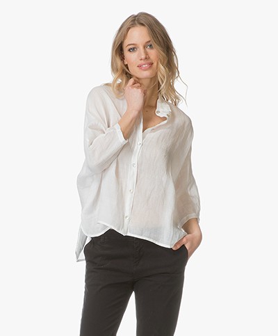 BY-BAR Norel Linen Voile Blouse - Off-white