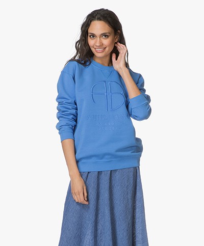 ANINE BING Logo Sweater - Blue
