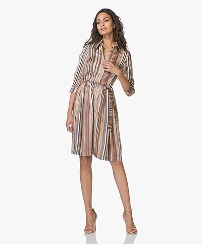 LaSalle Viscose Striped Shirt Dress - Stripe 