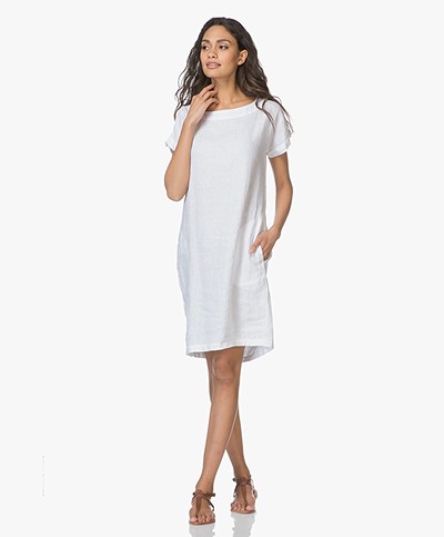 Kyra & Ko Beau Linen Dress - White 