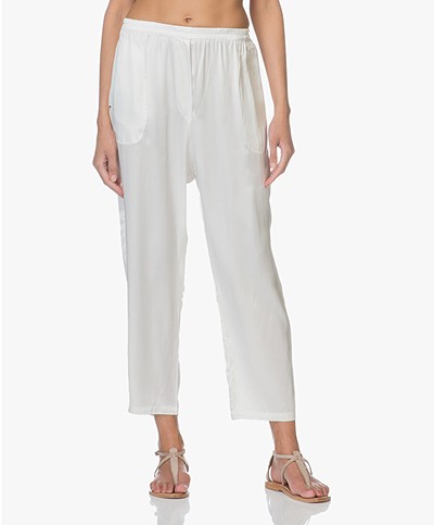 extreme cashmere N°48 Pygama Pants in Silk - Off-white