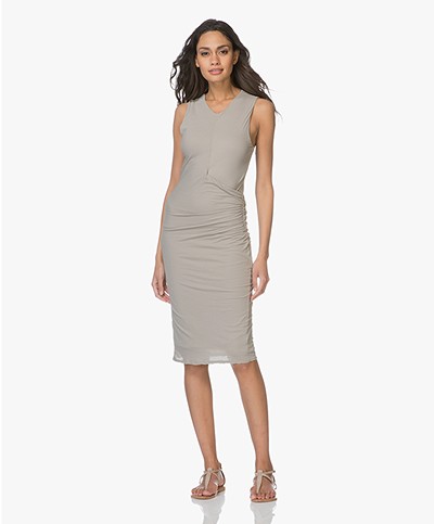 James Perse Side Draped Jersey Jurk - Solitaire