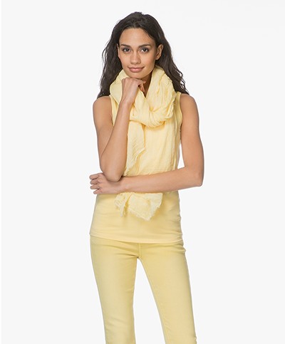 Repeat Cotton Pigment-Dye Scarf - Yellow