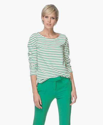 Breizh Striped Long Sleeve L'Aimee - Ecru/Green