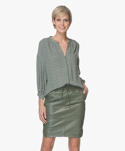 BY-BAR Cecile Dotted Viscose Blouse - Dark Green
