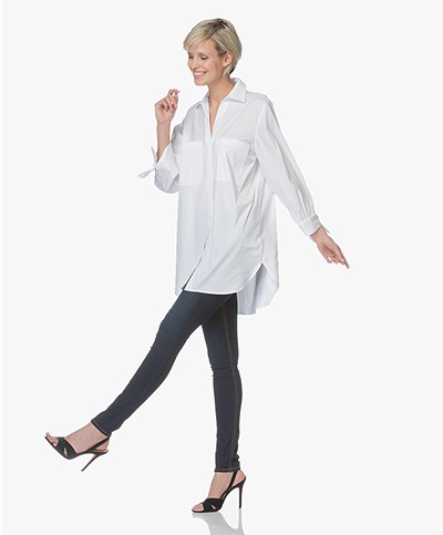 Repeat Stretchy Oversized Blouse - White