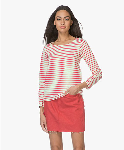 Plein Publique Striped Long Sleeve L'Aimee - Ecru/Red