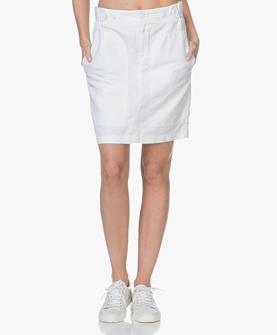 Closed Peony Skirt in Linen Blend - White