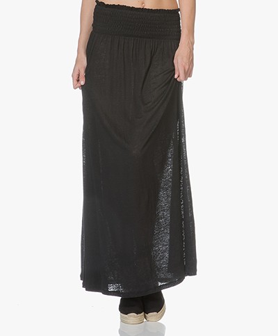Majestic Linen Jersey Maxi Skirt / Strapless Dress - Black