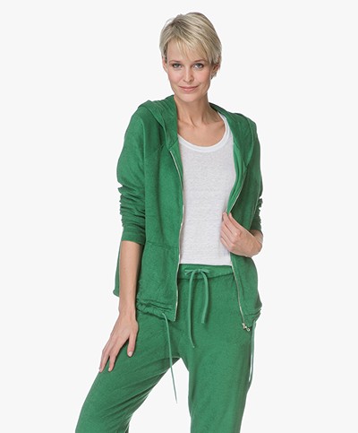 Majestic Filatures French Terry Hooded Cardigan - Green