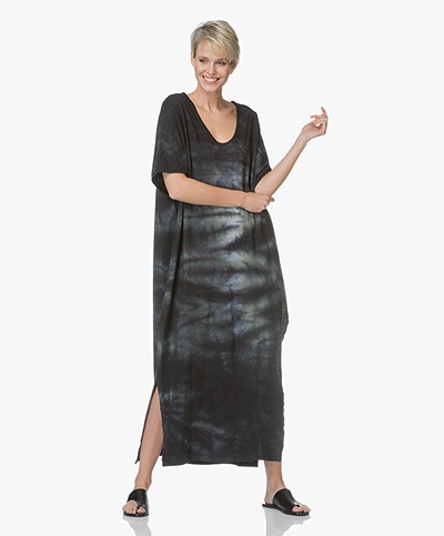 Majestic Filatures Tie-Dye Oversized Maxi Dress - Black/Army