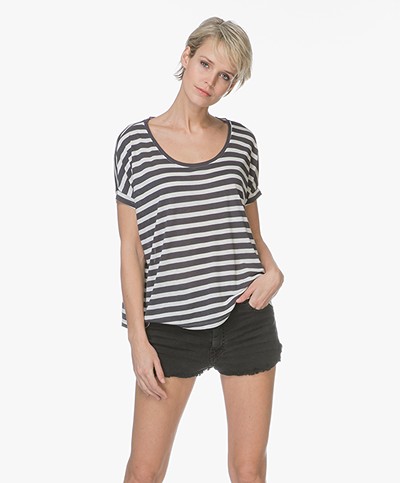 Friday's Project Basic Striped T-Shirt - Washed Black 
