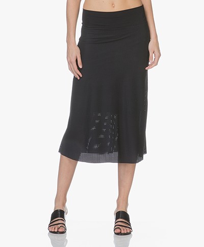 JapanTKY Nyoko Perforated Travel Jersey Skirt - Black