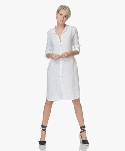 LaSalle Linnen Button-through Dress - White