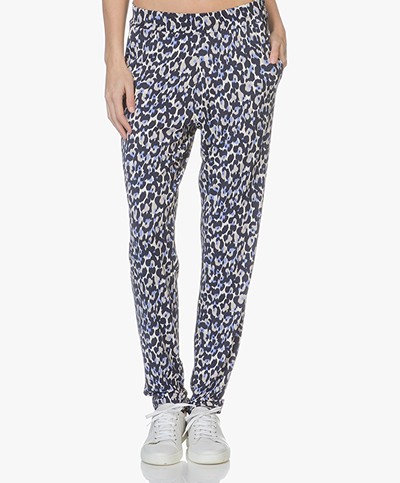 no man's land Jersey Leopard Printed Pants - Lavender