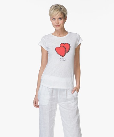Zadig & Voltaire Skinny Heart T-shirt - Wit