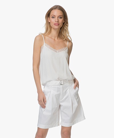 BY-BAR Isa Crêpe Camisole met Kant - Off-white