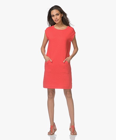 BY-BAR Rose Cap Sleeve Sweat Dress - Bright Red