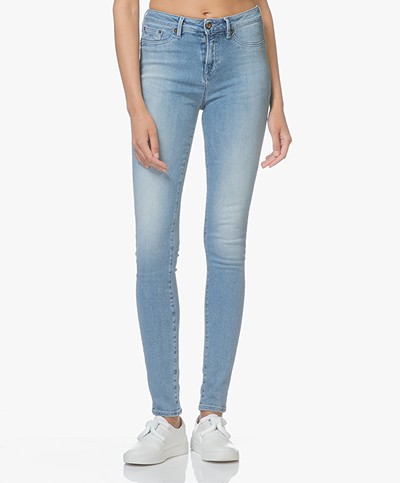 Denham Needle High Skinny Jeans - Medium Blauw