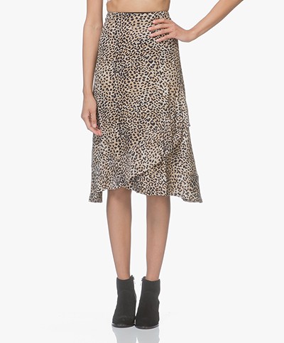 Ragdoll LA Leopard Print Ruffle Skirt - Camel
