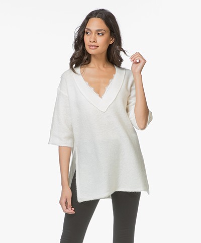 By Malene Birger Imenio Short Sleeve Sweater - Soft White
