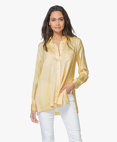 Repeat Silk Shirt - Light Yellow 