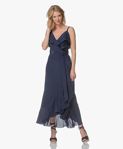FWSS Agnes Silk Wrap Dress - Maritime Blue