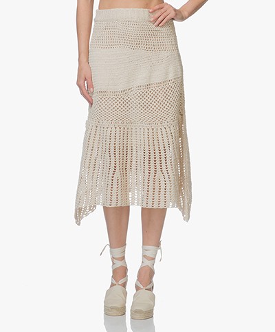 FWSS Anja Crochet A-line Midi Skirt - Antique White