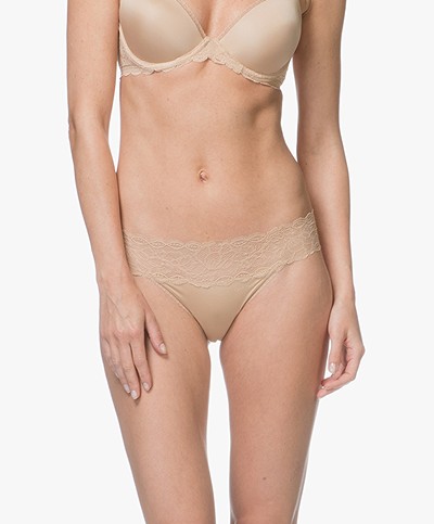 Calvin Klein Seductive Comfort Lace Thong - Bare
