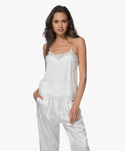 Magali Pascal Libertine Silk Lace Camisole - Off-white