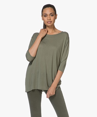 Sibin/Linnebjerg Ash Cashmere-blend Sweater - Khaki Green