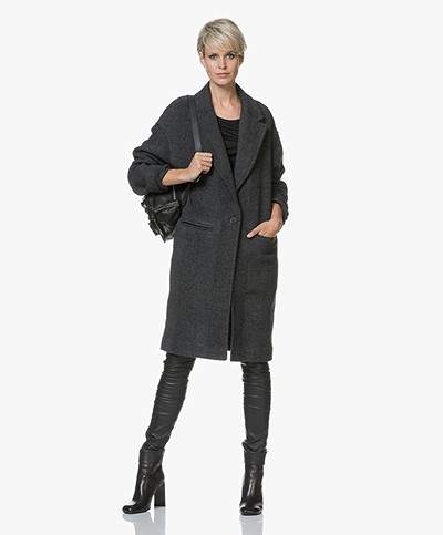 IRO Wire Oversized Wool Blend Coat - Black