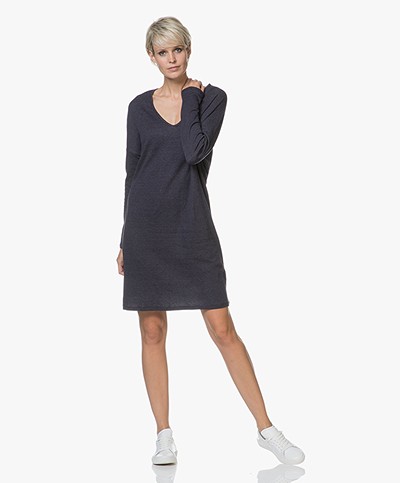Majestic Filatures Sweater Dress in Double-faced Jersey - Marine/Flanelle