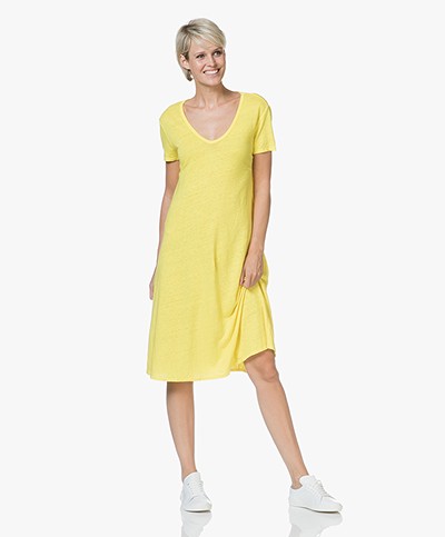 American Vintage Linen Jersey Short Sleeve Dress - Spark