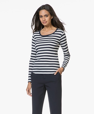 Closed Striped Long Sleeve T-shirt - Blanched