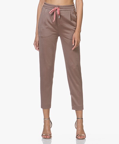 Drykorn Level Jacquard Cropped Broek - Oudroze