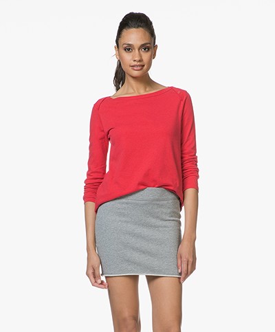 Majestic Filatures Jersey Long Sleeve in Cotton and Cashmere - Groseille