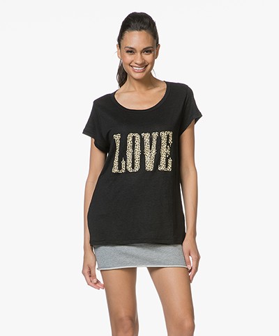 Zadig & Voltaire Meryl Linen Love T-shirt - Black