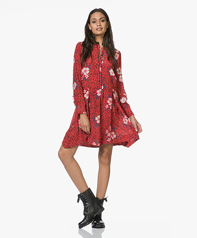 Zadig & Voltaire Ruti Pensee Silk Dress - Rouge Red