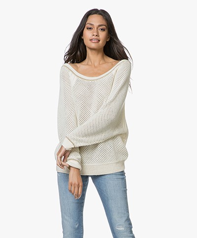 Ba&sh Hera Lattice Sweater - Ecru 